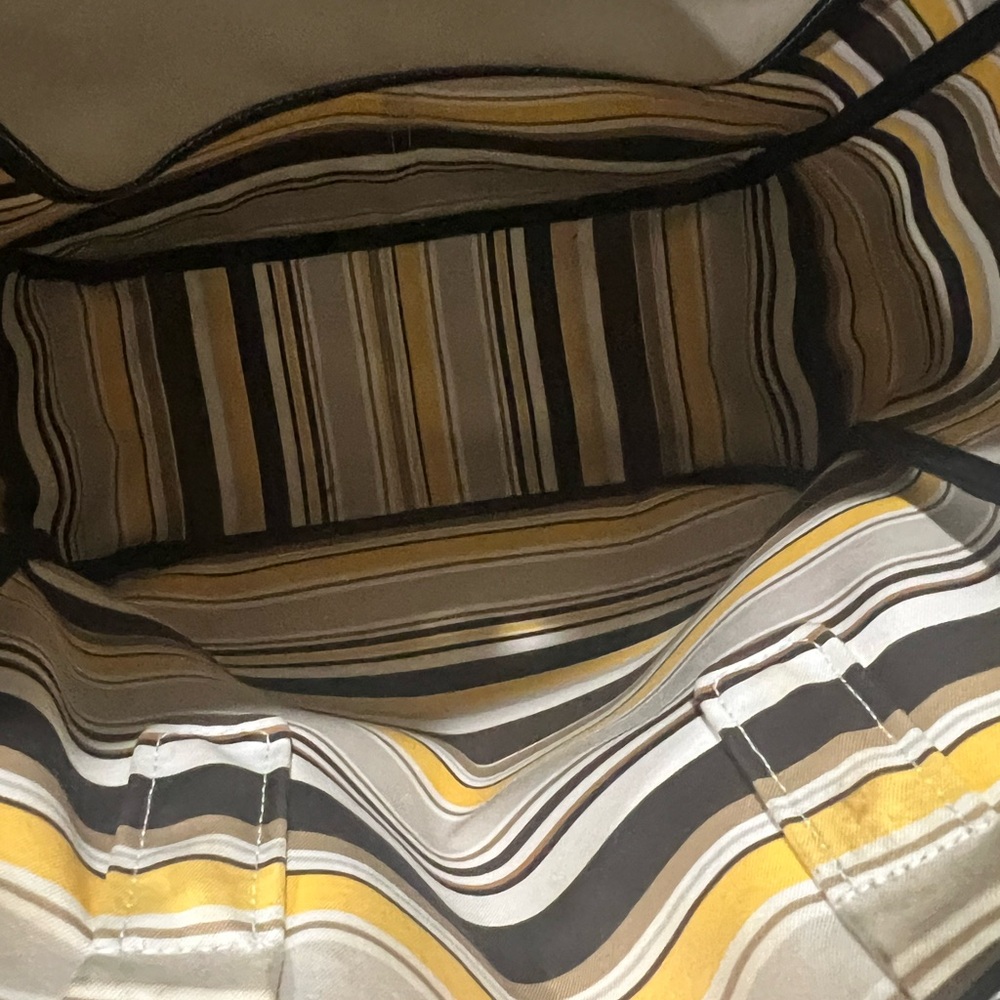 Coach cream canvas tote with navy leather trim.  Comes w authentic Fendi scarf! - Picture 8 of 8